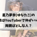 星乃夢奈(ゆなたこ)の兄弟はYouTuberで仲がいい？両親はどんな人？